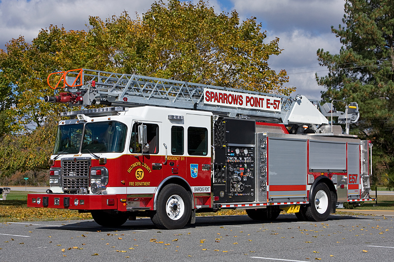 Featured image for “Baltimore County Fire Department Towson, MD – 2009 Spartan Gladiator / 75′ Viper Aerial Ladder”