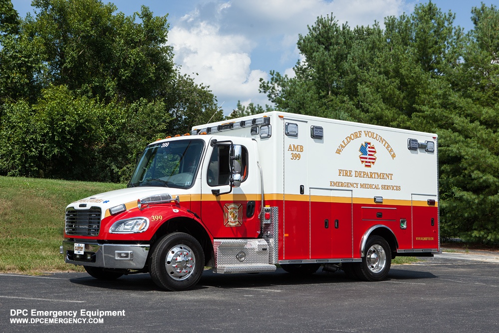 Featured image for “Waldorf Volunteer Fire Department  (2) PL Custom Titan medium-duty ambulances on Freightliner M2 chassis.”