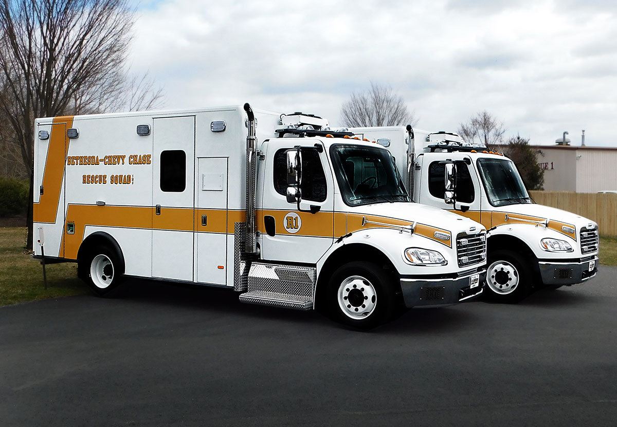 Featured image for “Bethesda-Chevy Chase Rescue Squad Montgomery County, MD -(2) 2018 Freightliner M2 / PL Custom Titan Medium-Duty Ambulance”